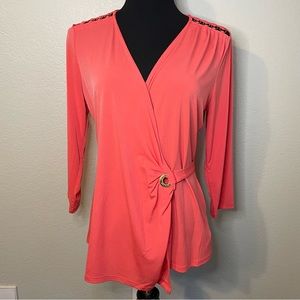 NWT Michael Kors Sangria Wrap Swim Cover - Cut Out Collar Bone Window